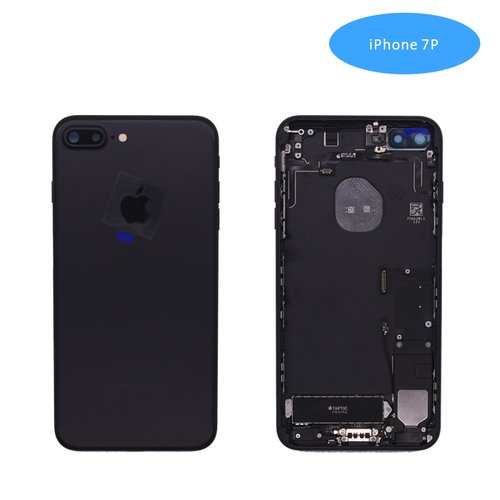 Carcasa Chasis Tapa Con Recambio iPhone 7Plus Negro Brillante