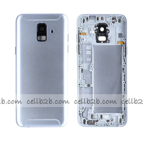 Tapa Trasera Samsung A6 2018/ A600F Plata/ Lavander ORI CON LENTE