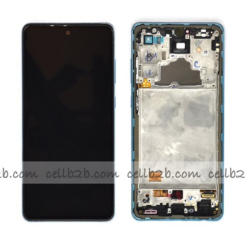 *Pantalla Samsung Galaxy A72 4G A725 / A72 5G A726 Azul Con Marco Original Completa Service Pack