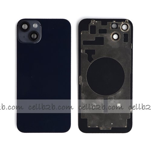 Tapa Trasera Cristal para Iphone 14 Plus con Marco Lateral + Marco de cámara Negra