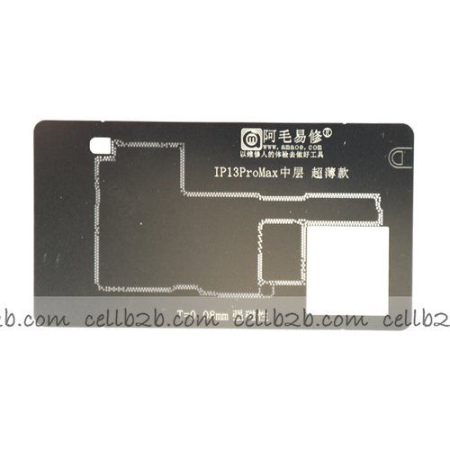 AMAOE 0.08MM Plandilla De Reballing BGA De Capa Media para iPhone 14/ 14 Plus
