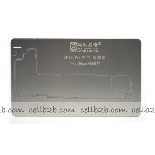 AMAOE 0.08MM Plandilla De Reballing BGA De Capa Media para iPhone 12/ 12 Pro