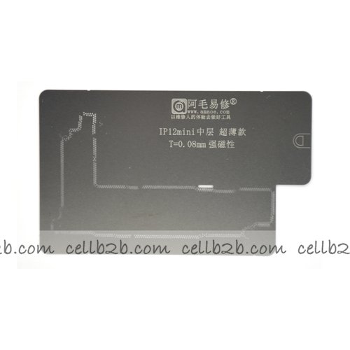 AMAOE 0.08MM Plandilla De Reballing BGA De Capa Media para iPhone 12 Mini
