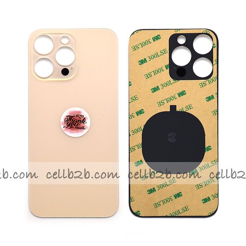 Tapa Trasera Cristal para iPhone 14 Pro Max Dorada