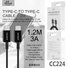 Ellietech CC224 Cable de Dato Tipo-C a Tipo-C 3A 1.2M