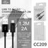 Ellietech CC209 Cable de Dato para Micro USB 1.2M 2A - 2