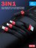 Ellietech CW110 Cable Aluminio 3 En 1 Micro+iOS+Tipo C 2A 1.2M - 1