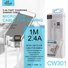 Ellietech CW301 Cable Aluminio Carga Rapida de 2.4A para Micro USB de 90 grados - 1