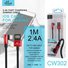 Ellietech CW302 Cable Aluminio Carga Rapida de 2.4A para iPhone iOS Lightning de 90 grados - 1